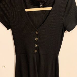 Forever 21 Black Button Up Skater Dress